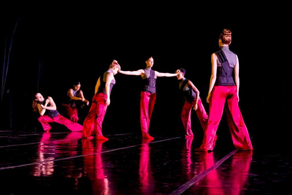 LINES Ballet | BFA at Dominican students on stage performing a work choreographed by Sidra Bell