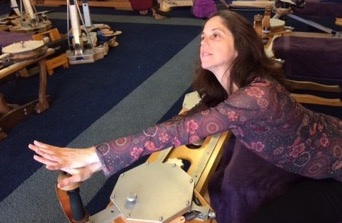 Debra Rose on a Gyrotonic machine