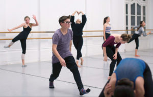 Young dancers working in the studio