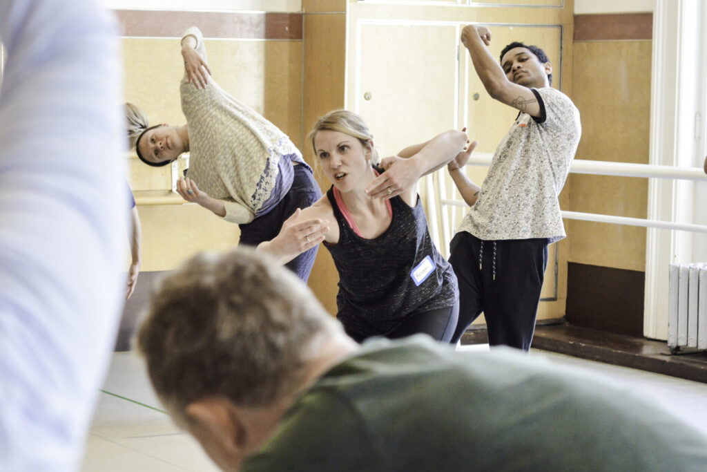 HeART with LINES Teaching Artists moving in a workshop at LINES Dance Center