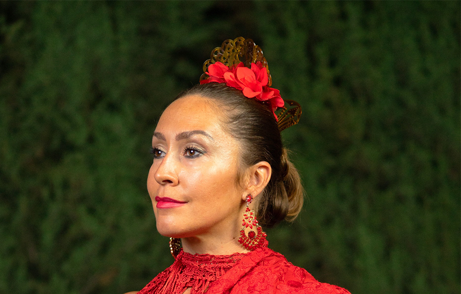 Tachiria Flamenco's headshot; imagery for her Flamenco Master Classes
