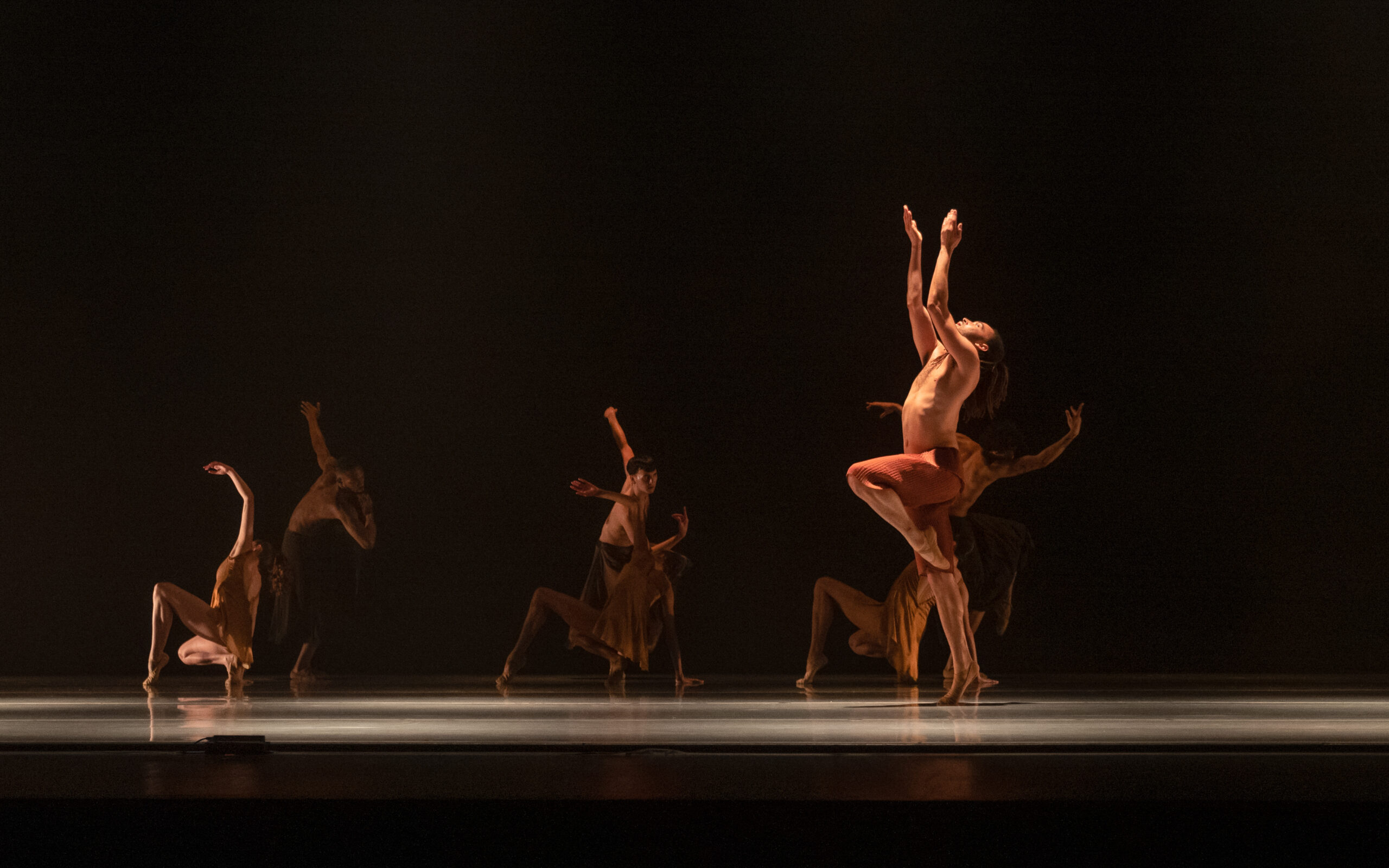 Alonzo King LINES Ballet company artists performing "Deep River" on stage