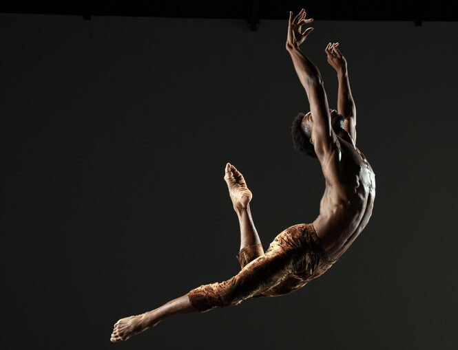 Alonzo King LINES Ballet dancer Josh Francique jumping