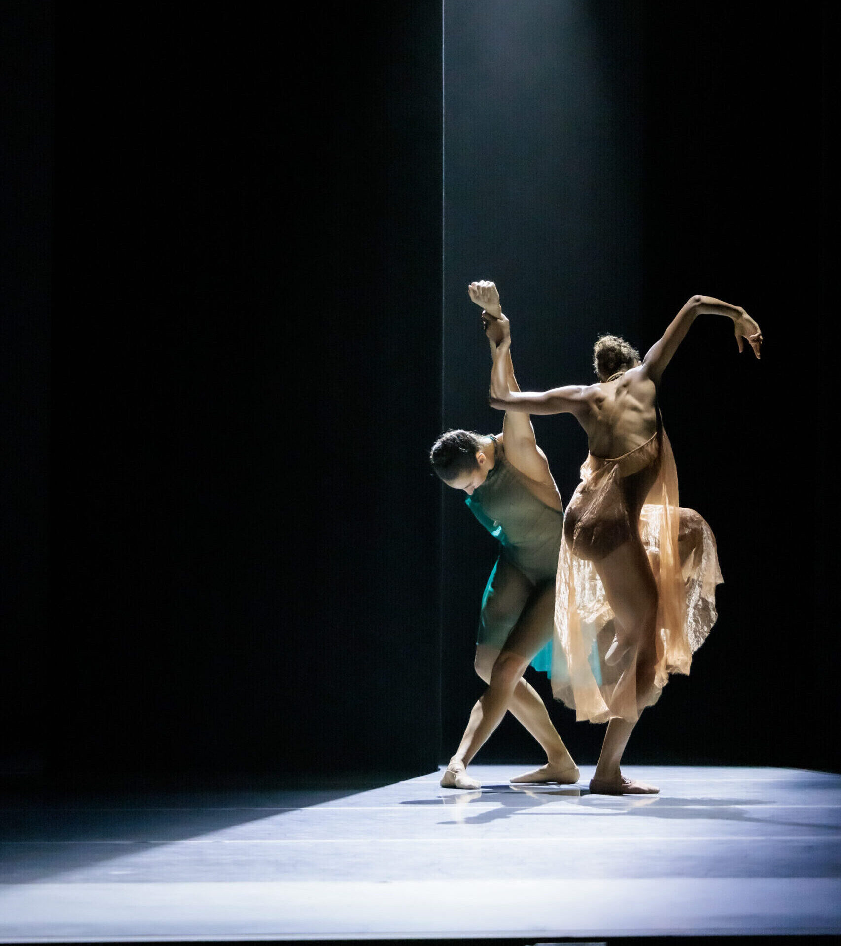 LINES Ballet dancers Ilaria Guerra and Adji Cissoko performing on stage